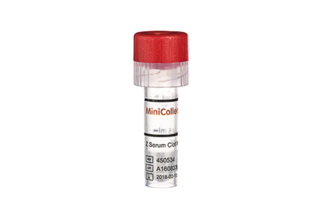 Tubo minicollect -0.5/1ml- suero z clot activador tapa roja