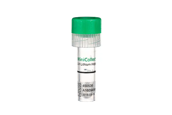 Tubo minicollect -1ml- heparina litio tapa verde