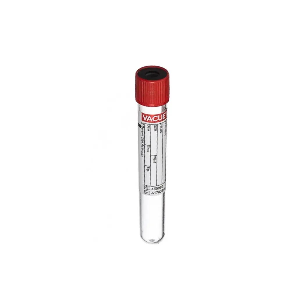 Tubo -9ml- 2/3x4" (16x100mm) suero z clot act sin gel tapa roja
