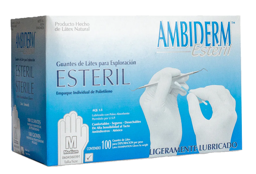 Guante esteril bajo en polvo (M)