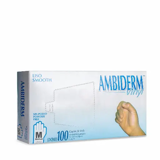 [GUA-000744] Guante vinyl sin polvo transparente liso (M)