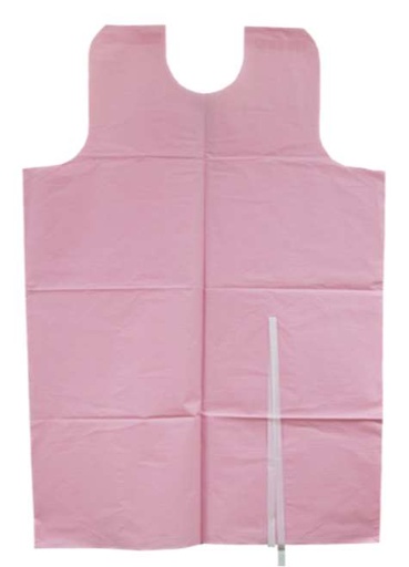 [BAT-000753] Bata papel paciente con amarres sin mangas - Mauve