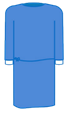 [BAT-000763] Bata cirugia azul 46g puño algodon paciente